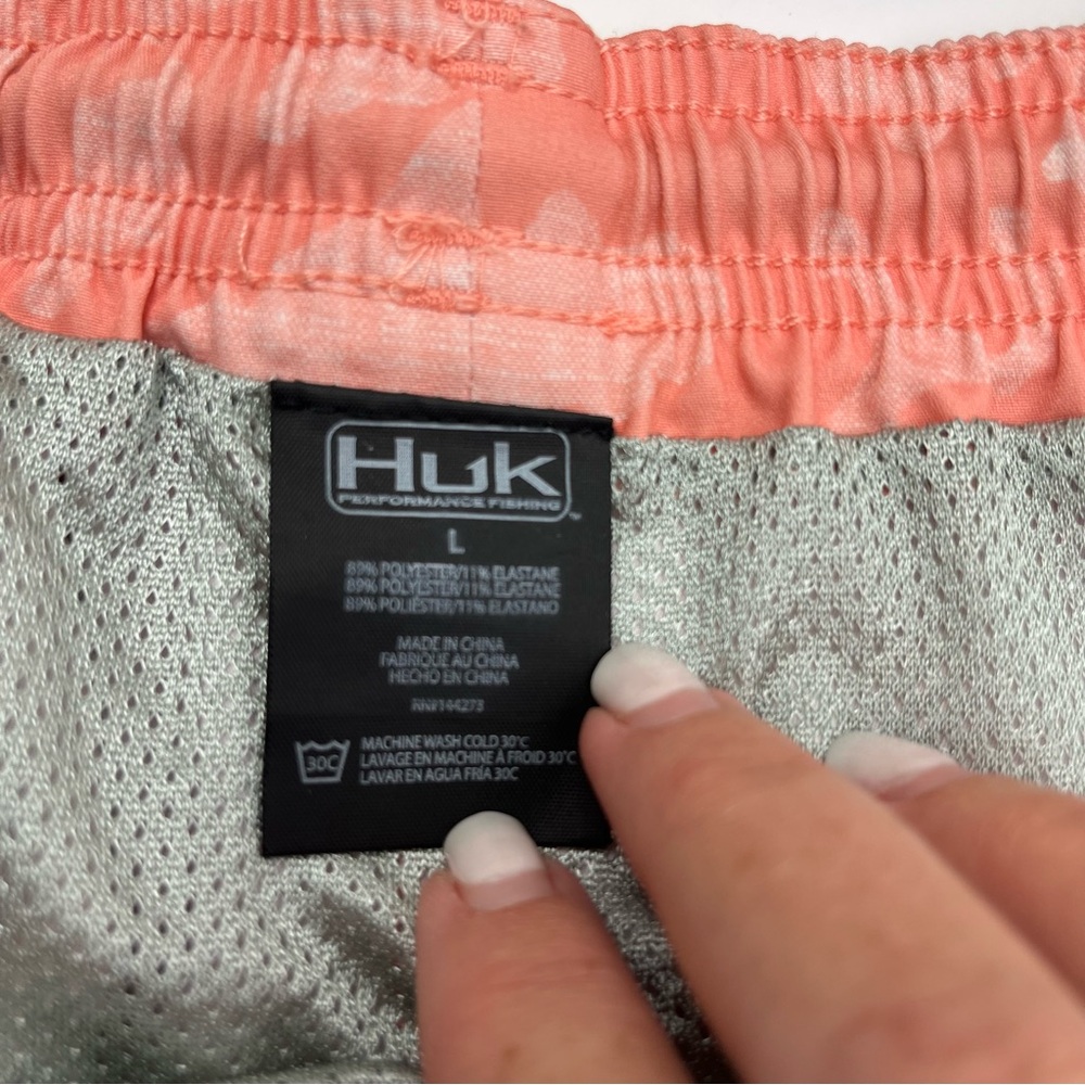 Huk Mens Swim Shorts Size Large Liner Peach Orange Color Summer Vacation Outdoor - Picture 4 of 10